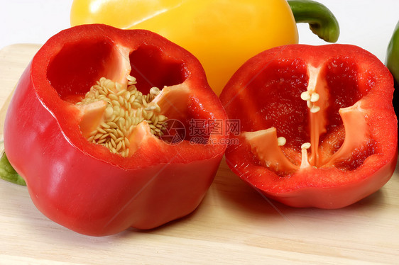 切片红辣椒黄色饮食维生素味道蔬菜红色营养厨房食物烹饪图片
