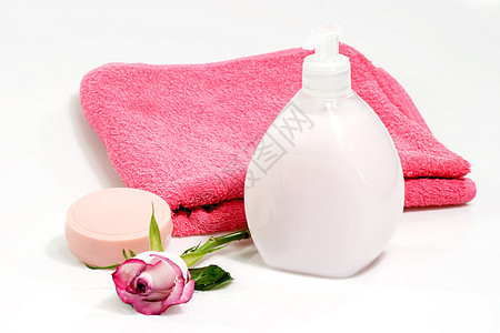 洗手身体纺织品卫生间浴室粉色温泉肥皂材料护理卫生图片