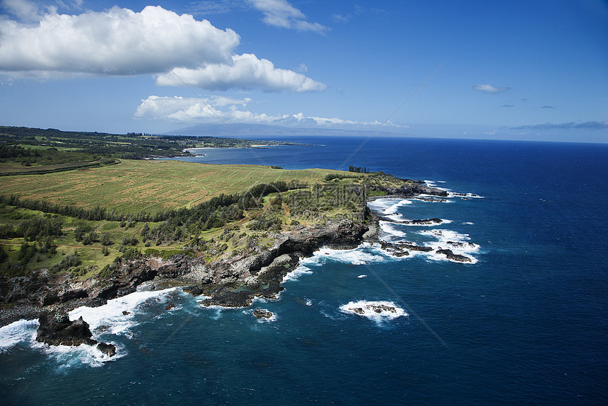夏威夷海岸线支撑地平线岩石旅游照片海洋鸟瞰图农业悬崖热带图片
