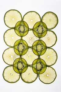 基威和石灰小吃圆形万花筒水果物体圆圈食物绿色静物饮食图片