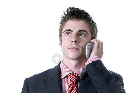 调来电话短信男性化男人衬衫金融讲话公司讨论企业家红色图片