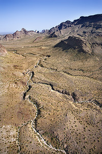 西南风景丘陵自然界裂缝土地沙漠干旱山脉鸟瞰图地貌高角度图片