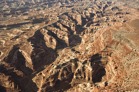 犹他州的峡谷地水平地貌干旱高角度自然界峡谷台面鸟瞰图沙漠乡村图片