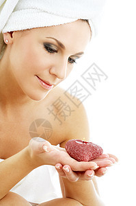 温暖康复护理蜡烛香气疗法女性眼影皮肤微笑洗澡图片