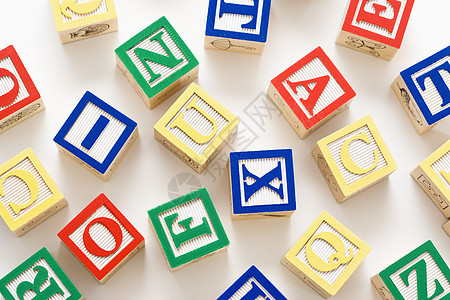 玩具建筑块小学拼写字母团体文本建筑语言积木模块工作室图片