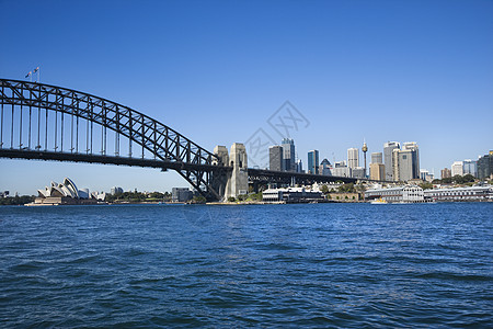 澳大利亚悉尼港摩天大楼风光城市港口地标天际蓝色建筑学照片市中心图片