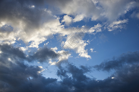 云多云水平照片天空蓝色背景图片