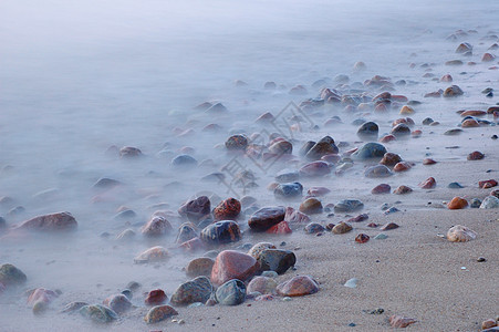 石头海滩波浪海岸海岸线图片