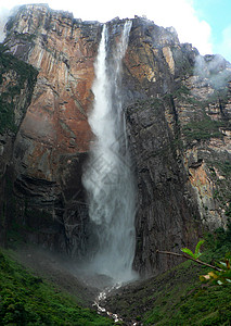 委内瑞拉瀑布岩石大草原公园山脉热带植被旅行冒险风景图片