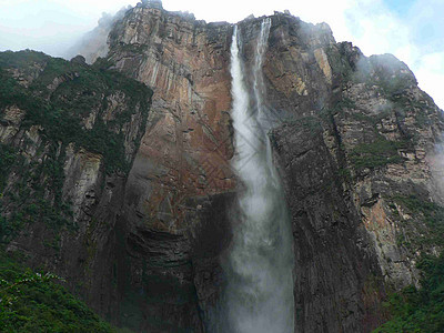 委内瑞拉山脉瀑布植被公园旅行岩石冒险大草原热带风景图片