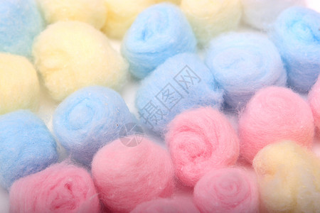 蓝 黄和粉色卫生棉球排行柔软度团体浴室材料圆圈药品蓝色化妆品棉布图片