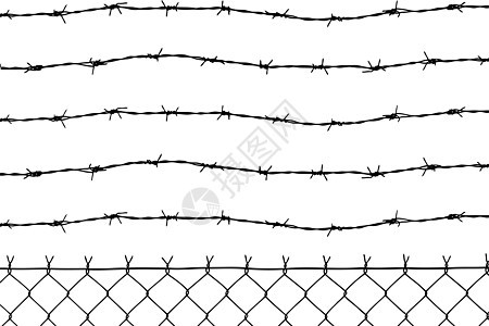 带刺铁丝网的栅栏刑事周长警卫锁定危险安全铁丝网边界自由犯罪图片