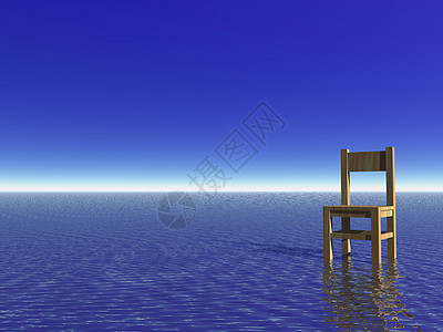 等待蓝色天空木头海洋家具椅子背景图片
