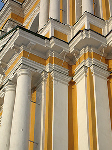 细节蓝色建筑柱子黄色纪念碑文化宗教钟楼历史教会图片