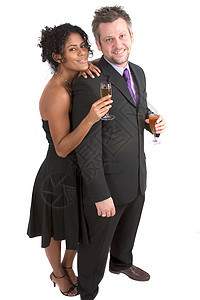 不同的情侣庆祝男性长笛干杯男人多样性庆典女性眼镜幸福女性化图片