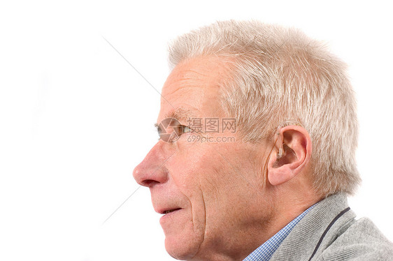 英俊的老年帅哥退休男性灰色成人养老金皱纹白色图片