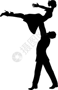 跳舞伴侣舞蹈夫妻插图活动反射女性舞蹈家男性背景图片