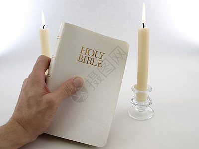 圣经蜡烛锥度宗教学习点燃精神背景图片