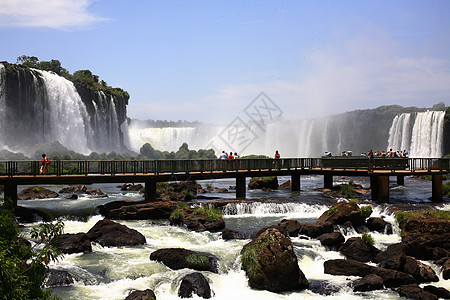 伊瓜苏 Iguazu Iguau 瀑布  大型瀑布岩石荒野绿色流动高度森林淡水图片