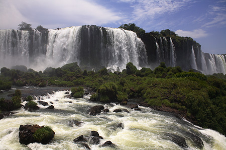 伊瓜苏 Iguazu Iguau 瀑布  大型瀑布绿色高度荒野岩石淡水森林流动图片