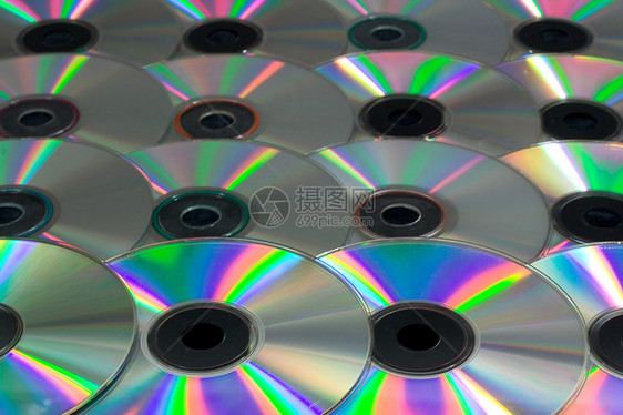 光盘影碟折射数据棱镜电脑圆圈袖珍技术彩虹视频图片