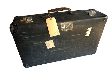 旧手提箱有剪切路径划痕旅行蓝色磨损物品多识贴纸标签游客旅游图片