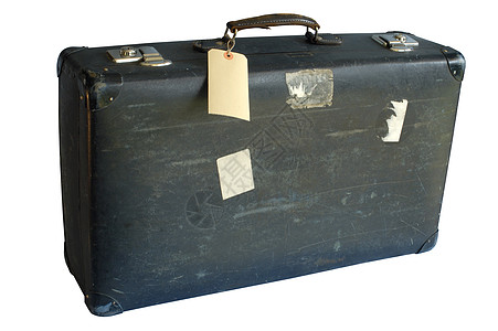 旧手提箱有剪切路径磨损划痕贴纸行李旅行标签多识旅游物品游客图片