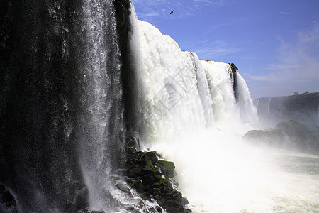 伊瓜苏 Iguazu Iguau 瀑布  大型瀑布绿色高度森林流动荒野岩石淡水图片