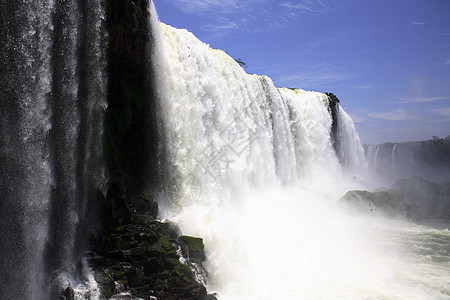 伊瓜苏 Iguazu Iguau 瀑布  大型瀑布淡水高度绿色流动岩石荒野森林图片