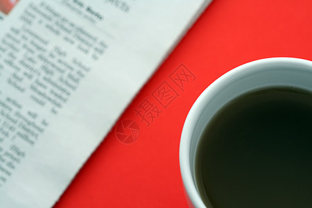 商业早餐早餐报纸咖啡饮料红色会议期刊杯子市场拿铁食物图片