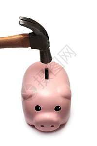 猪头银行和锤子商业制品储蓄金融东西基金下雨天应急账户陶瓷图片