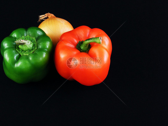 洋葱和贝尔辣椒胡椒食物青椒蔬菜图片