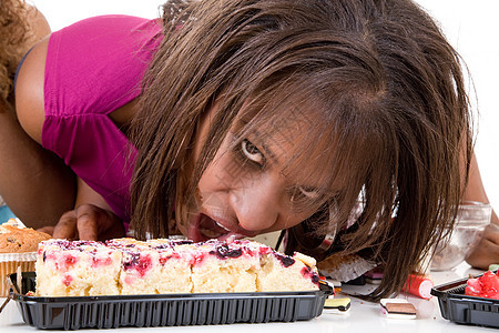 失控蛋糕多样性黑色饮食失调食物贫血女士女性糖果挫折图片