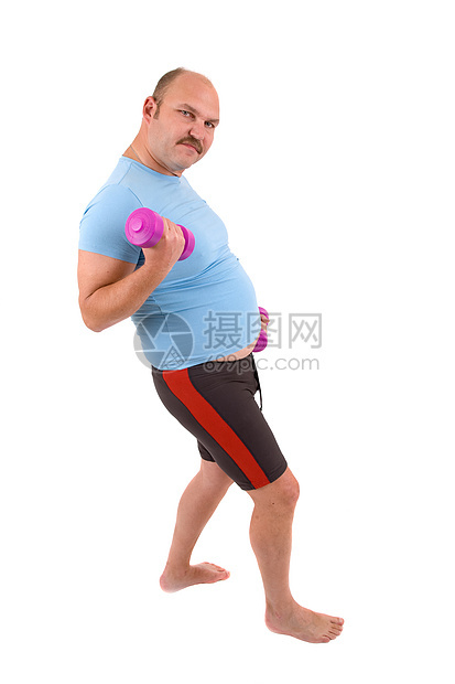 超重量男子做超重体操练图片