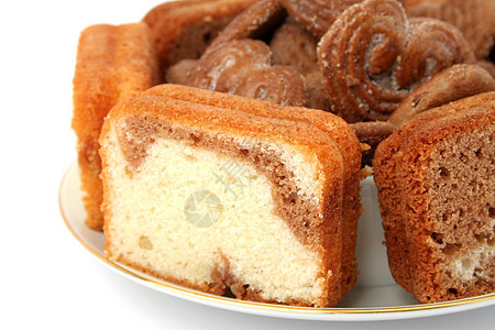 巧克力蛋糕的切片甜点装饰品美食面包巧克力可可白色盘子蛋糕烘烤图片