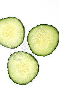 三个黄瓜切片食物蔬菜绿色厨房图片