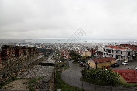 塞萨洛尼卡市建筑支撑天空场景城市都市海岸历史景观坡度图片