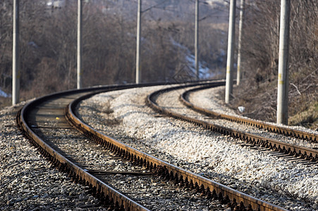 铁路火车途径小路运动过境路线货运航程碎石农村图片