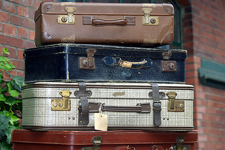 旧案假期皮革行李搭扣棕色物品冻结旅行图片