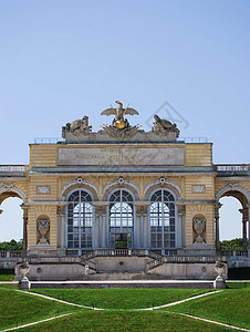维也纳窗户凉亭城堡住宅绿色地标脚步蓝色天堂雕塑图片