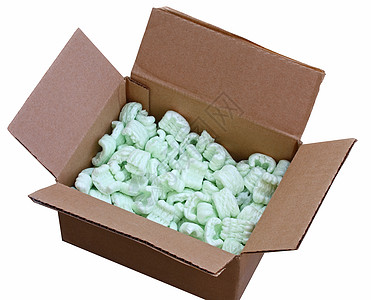 纸盒白色宏观棕色盒子绿色背景图片