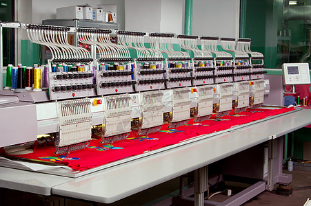 制造制成品缝纫球衣线程衣针样本模式刺绣生产织物图片