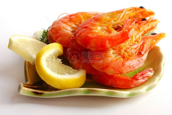 虾食物海洋营养盘子红色美食海鲜烹饪图片