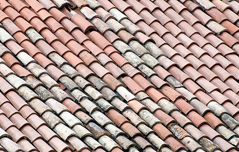 屋顶瓷砖红色建筑瓦片房子背景图片