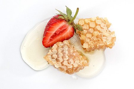 蜂蜜草莓 S动物浆果蜂蜜种子蜂窝宏观水果花园甜点美食图片