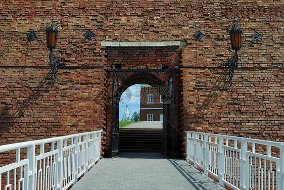 进入堡垒据点水平红色建筑学建筑地标入口城堡历史建造图片