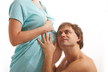 幸福家庭生活腹部女士身体母性睡衣衣服手臂母亲婴儿图片