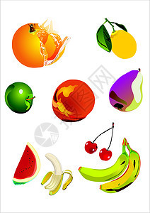 水果甜点浆果柠檬香蕉南瓜橙子树叶植物西瓜红色图片