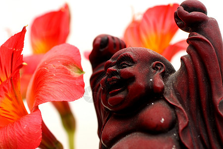 佛和利丽丝信仰宗教红色艺术百合花朵背景图片