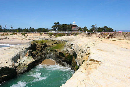 圣克鲁斯海岸建筑座位边缘岩石地标灯塔码头悬崖旅行图片